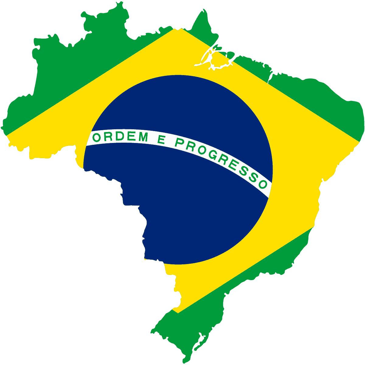 Flag map of Brazil